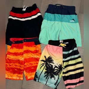 4 Pairs Boys Board Shorts/Swim Trunks Size 10/12:The North Face,Laguna,Joe Fresh